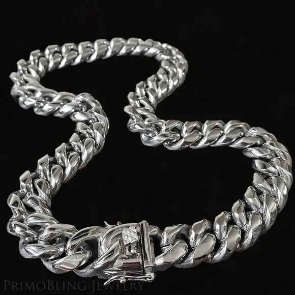 Stainless Steel 18mm Luxury Cuban Chain - Picture 3 of 3